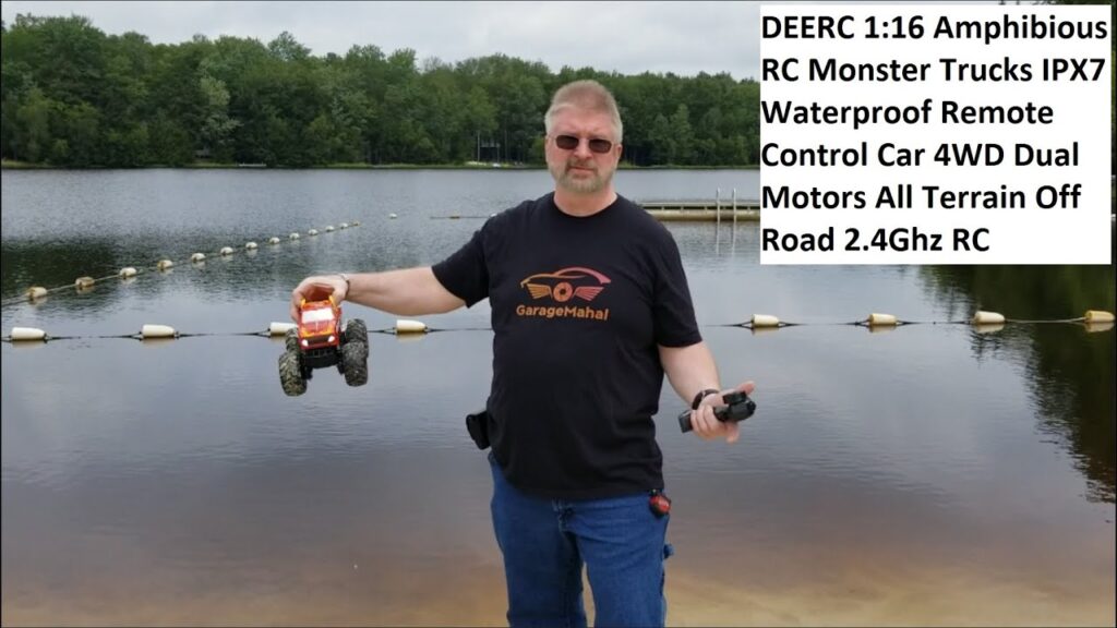 DEERC 1:16 Amphibious RC Monster Trucks Waterproof Remote Control Car 4WD Dual Motors All Terrain