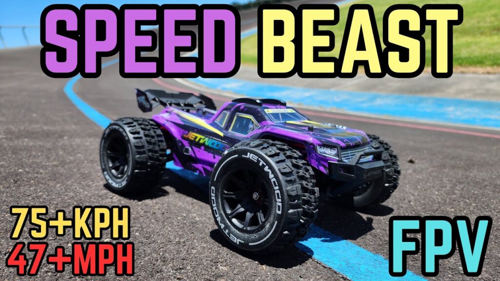 Cheap Brushless RC Truck Top Speed Run at Velodrome? Jetwood RC FPV Action